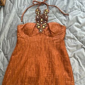 Boston Proper Muse Rust Dress